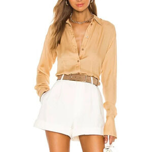 L'Academie The Bastina Top Button-Down Blouse Shirt Long Sleeve Size Large Women